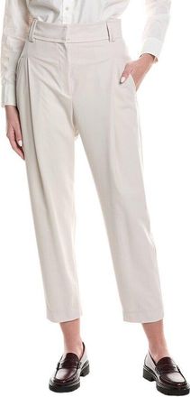 Brunello Cucinelli Snow White Pleated Trousers, Brand Size 46 (US Size 12)