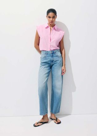 Mango Camicia righe ricamata rosa - Donna - XS - MANGO