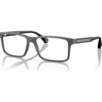 Emporio Armani 56mm Rectangle optical glasses in Grey at Nordstrom