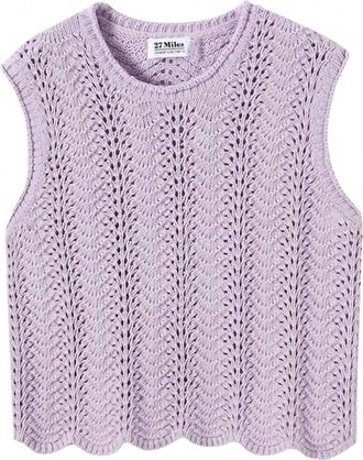 27 Miles Malibu Womens Anora Crochet Sweater Vest In Indigo Purple
