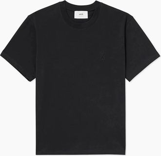 Ami Mens Ami Paris Ami De Coeur Logo-Embossed T-Shirt in Black - Size: 42