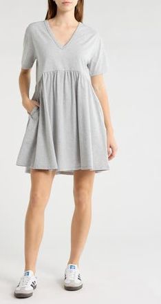 Melrose and Market Short Sleeve Knit Swing Dress in Grey Heather at Nordstrom Rack, Size Xx-Small
