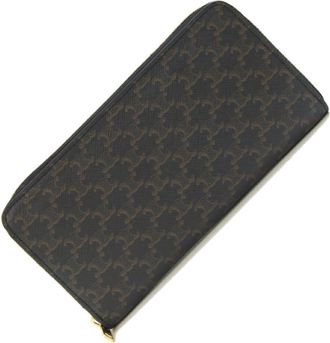 Celine Black Pvc Leather Long Wallet (Bi-Fold) (Pre-Owned)