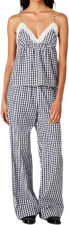 Nia Khonny Gingham Pants In Navy