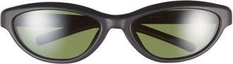 Jacquemus The Curvo Cat Eye Sunglasses in Matt Black/silver/green at Nordstrom