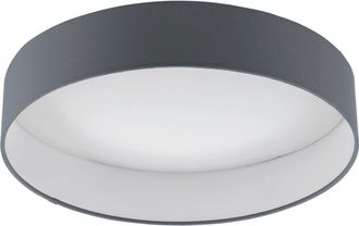 Loops Flush Ceiling Light Colour White Shade Anthracite Fabric Bulb LED 18W Included