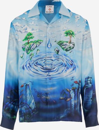 Casablanca Seidenhemd mit Grafikdruck