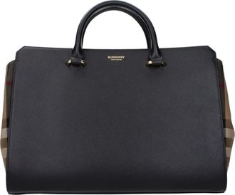 Burberry Zwarte Leren Handtas