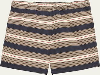 Prada Mens Nylon Stripe Swim Trunks