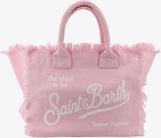 MC2 Saint Barth Borsa a spalla Vanity in canvas con stampa logo frontale - MC2 SAINT BARTH - gender_Woman