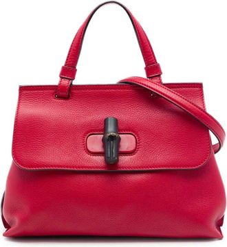Gucci Pre-owned Gucci Small Calfskin Bamboo Daily Satchel Ladies 59TQRKSCTAGFLLSJ