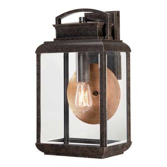 Elstead Lighting Aplique de pared, bronce Imperial con reflector de cobre H: 45,7cm