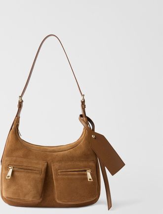 Furla Lynette Borsa A Spalla M Toni Cognac Marrone Camoscio Donna