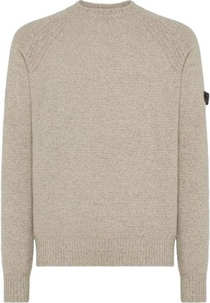 Peuterey Mouliné Textured Crew Neck Sweater With Logo Detail