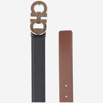 Ferragamo Mens Belt Calf Leather Black-Radica-Mid Brown Black/radica/mid