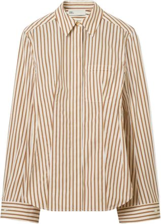 Tory Burch striped cotton shirt - women - Cotton - 2 - White