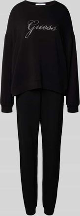 Guess Oversized Pyjama mit Label-Detail in Black, Größe XL