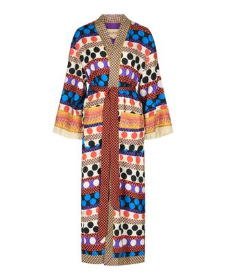 Valentino Belted Printed Silk-Twill Robe Cover-Up