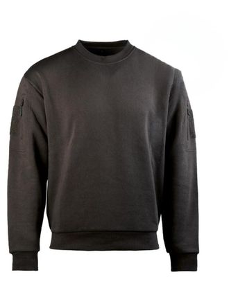 Mil-Tec Tactical Sweatshirt Crew Neck Black, black, XL