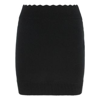 Chlo&eacute; Fitted Mini Rok - Dames - Korte rokken - Zwart - M - Wol - Rokken
