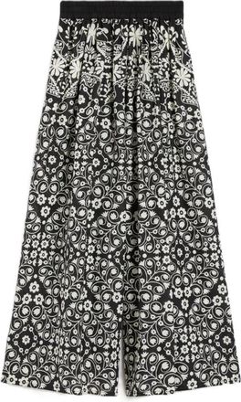 Max Mara Wkipalanca - Dames - Wijde Broeken - Zwart - M - Katoen - Broeken