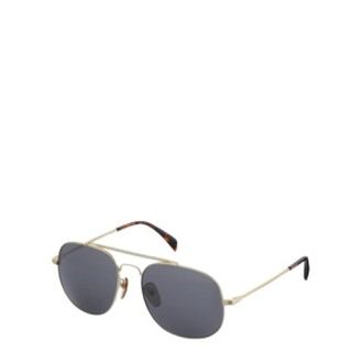 Eyewear by David Beckham Zonnebril met dubbele neusbrug van metaal - Heren - Accessoires - Geel - Maat: ONE Size