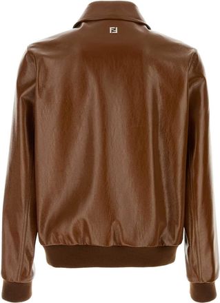 Fendi Mens Calf Leather Jacket Brown