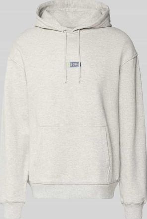 Les Deux Hoodie mit Logo-Print Modell Chase in Hellgrau Melange, Gr&ouml;&szlig;e XXL