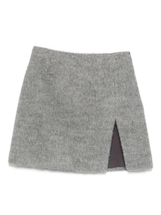Andamane front-slit mini skirt - women - Acrylic/Polyester/Wool/Polyester - 40 - Grey