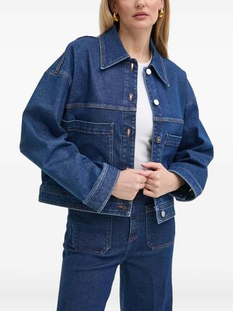 IVY OAK patch-pocket denim jacket - women - Elastomultiester/Organic Cotton/Elastane - 38 - Blue