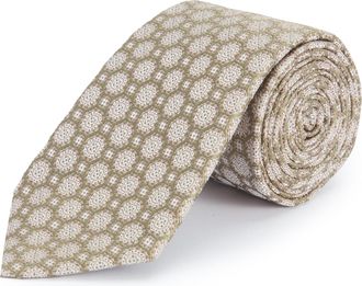 Oliver Brown Italian Silk Medallion Tie - Green