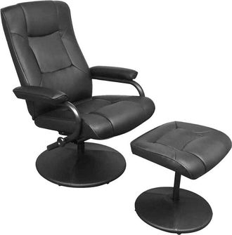 vidaXL Recliner Chair Reclining Black 66.5 x 75 x 99 cm Faux leather vidaXL