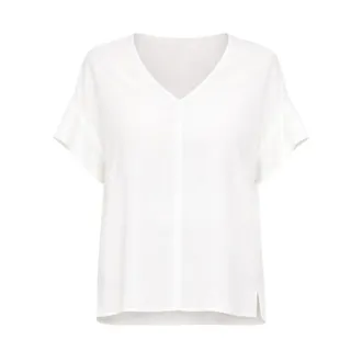 Liu Jo Blouses, female, White, Size: 2XS Loose Fit V-neck Blouse