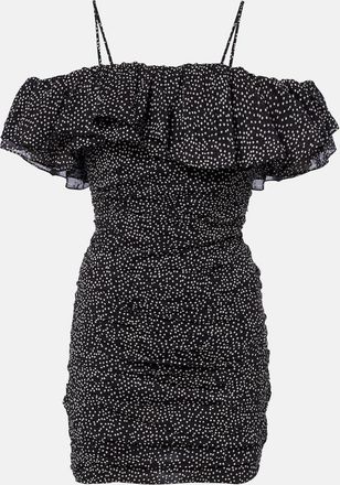 Isabel Marant Davilia draped polka-dot cotton minidress