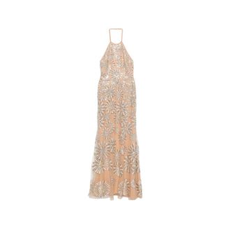 Elie Saab D1021 Silve Gown - female - Elie Saab - Gowns - Beige - XS - Dresses