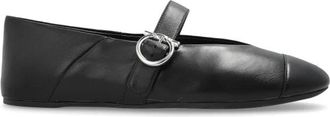 Ferragamo Leren balletflats - Dames - Ballerinas - Zwart - 40 EU - Leer - Schoenen
