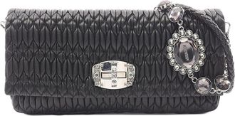 Miu Miu Pre-owned Miu Miu Matelasse Nappa Crystal Chain Satchel Ladies NI6M4S7M55B93Z34