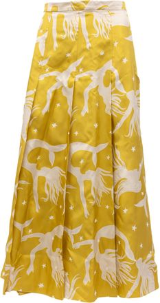 Valentino Garavani Yellow skirt with off-white Womens details