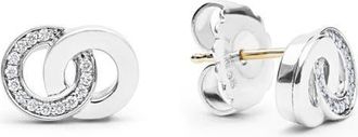 Lagos Signature Interlocking Diamond Stud Earrings in Silver at Nordstrom