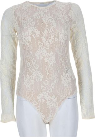 Zimmermann High Neck Long-Sleeve Lace Bodysuit