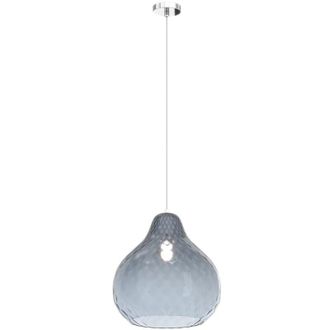 Top-Light Top-light - Lampadario Contemporaneo Dress Metallo Cromo Vetro Grande Blu 1 Luce E27