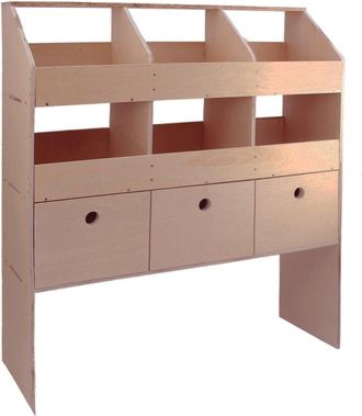 MonsterShop Monster Shop - Monster Racking - Scaffale Universale Per Furgone E Van In Legno Compensato 6 Scompartimenti 3 Cassetti 102 X 30 X 120cm