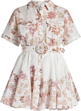 Hemant & Nandita Diza floral belted mini dress - White