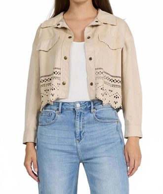Dear John Denim Retta Faux Suede Jacket In Beige