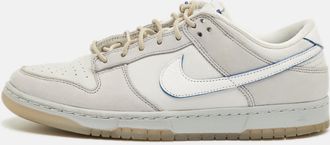 Nike Grey Nubuck Leather Dunk Low Wolf Grey Pure Platinum Sneakers