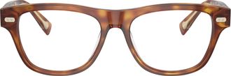 Brunello Cucinelli 0bc3005 Rectangular Tortoiseshell Eyeglasses with Metallic Accents