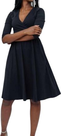 Mata Traders Callie Long Sleeve Wrap Dress In Black