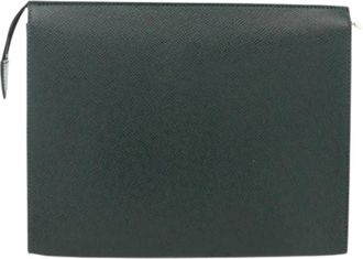 Louis Vuitton Pre-owned Vintage Taiga Pouch - Dames - Vintage Clutch - Groen - ONE Size - Leer - Vintage