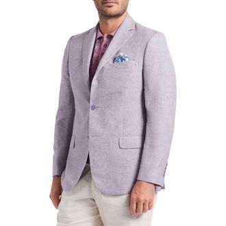 Robert Graham Salford Contemporary Fit Light Purple Plaid Sport Coat at Nordstrom, Size 48