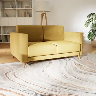 MYCS Sofa Senfgelb - Moderne Designer-Couch: Hochwertige Qualität, einzigartiges Design - 145 x 75 x 98 cm, Komplett anpassbar